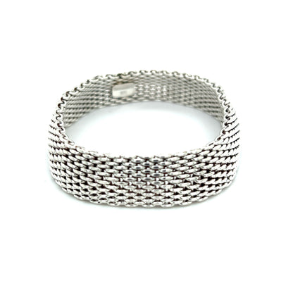 Tiffany & Co Estate Somerset Mesh Bracelet 8" Sterling Silver TIF314