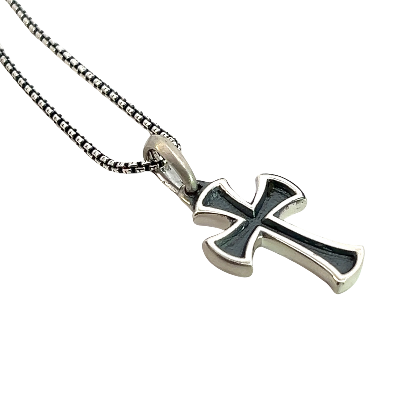 David Yurman Authentic Estate Small Cross Necklace 18" Silver 2.8 mm DY350