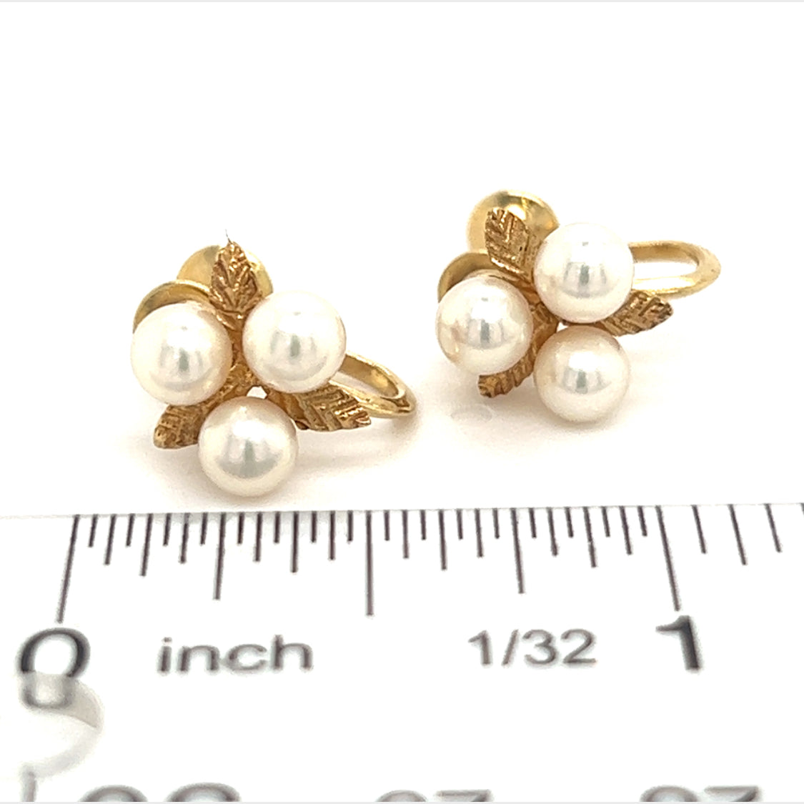 Mikimoto Estate Akoya Pearl Earrings 14k Y Gold 4.50 mm M267 - Certified Fine Jewelry