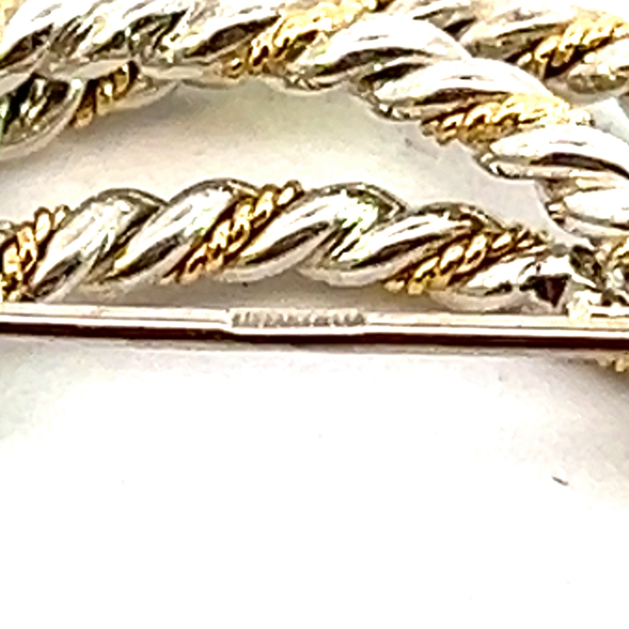 Tiffany & Co Estate Triple Wreath Brooch Pin 18K Silver TIF540