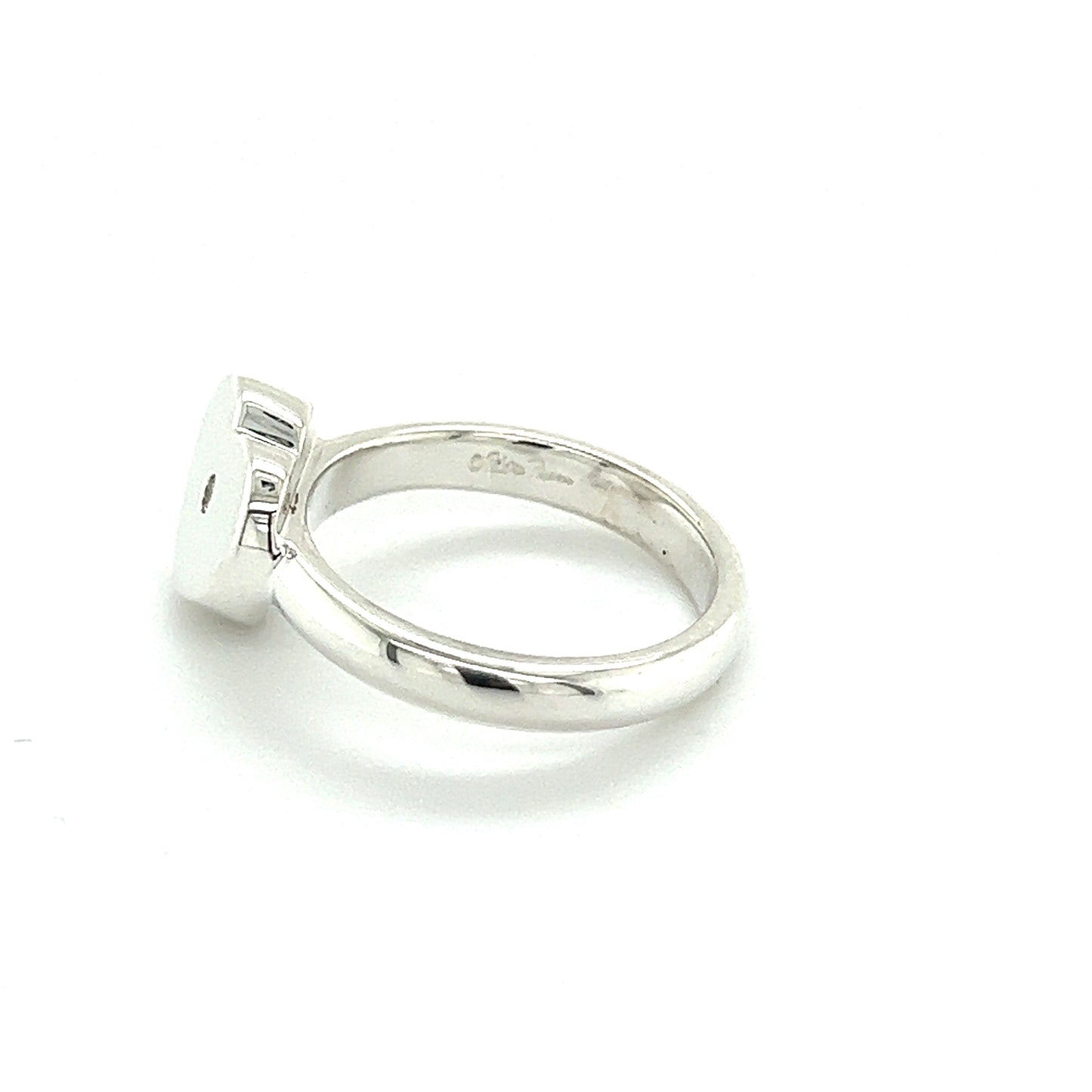 Tiffany & Co Authentic Estate Heart Diamond Ring Size 8.75 Silver TIF466