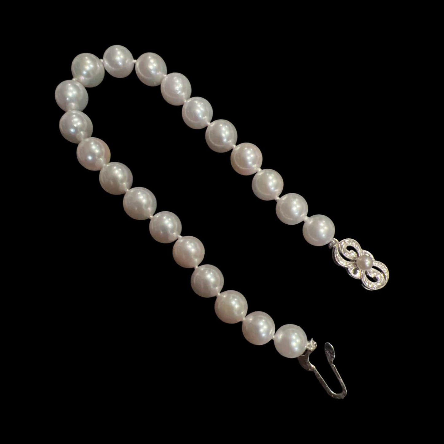 Mikimoto Estate Akoya Pearl Bracelet 8" Silver 8.50 mm M404