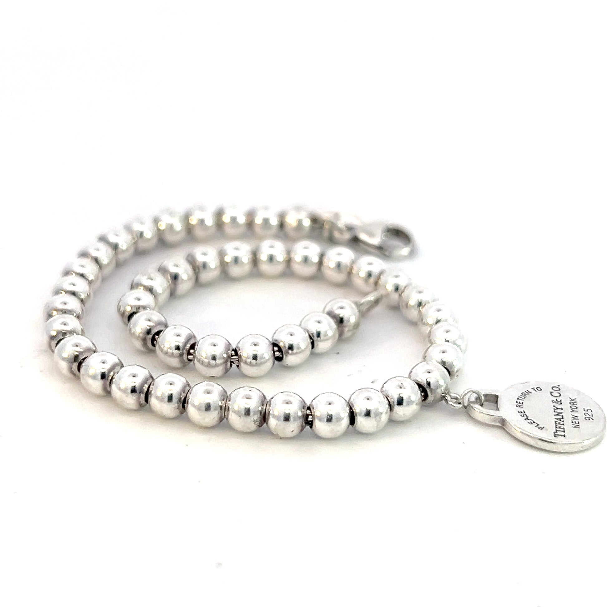 Tiffany & Co Estate Ball Bracelet 7" Sterling Silver 4 mm TIF618 - Certified Fine Jewelry