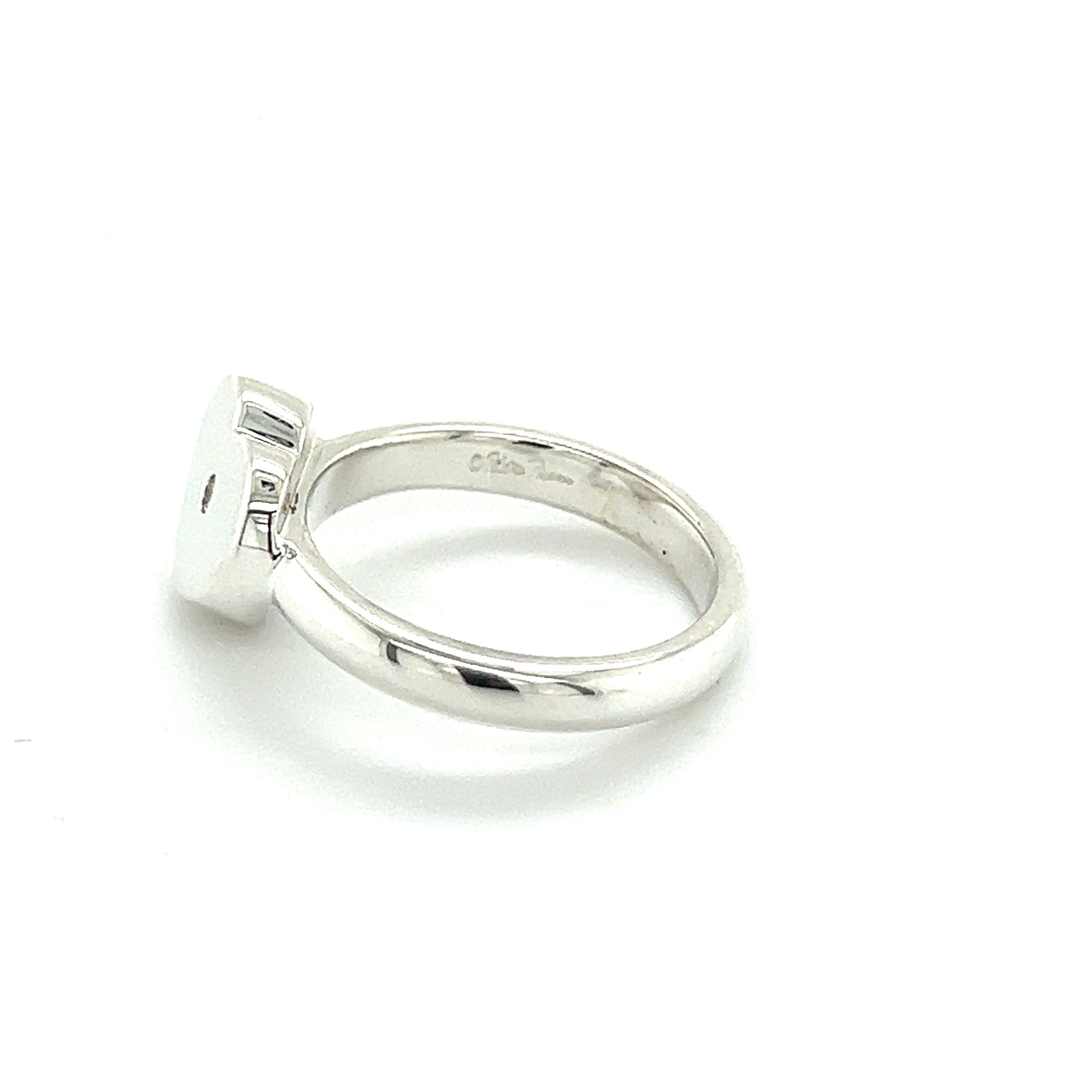 Tiffany & Co Authentic Estate Heart Diamond Ring Size 8.5 Silver TIF397