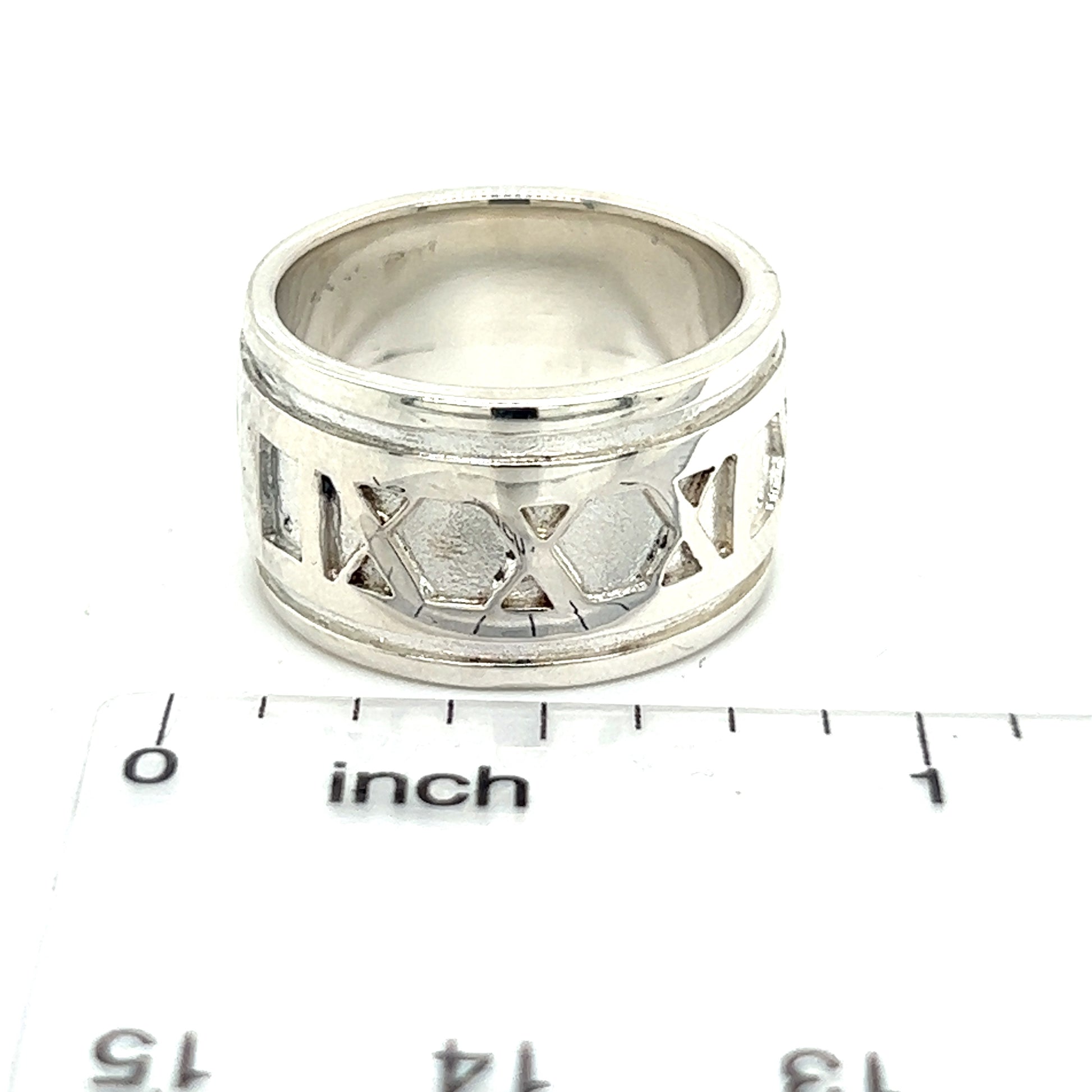 Tiffany & Co Estate Atlas Ring Size 5.25 Silver 11 mm TIF500 - Certified Fine Jewelry