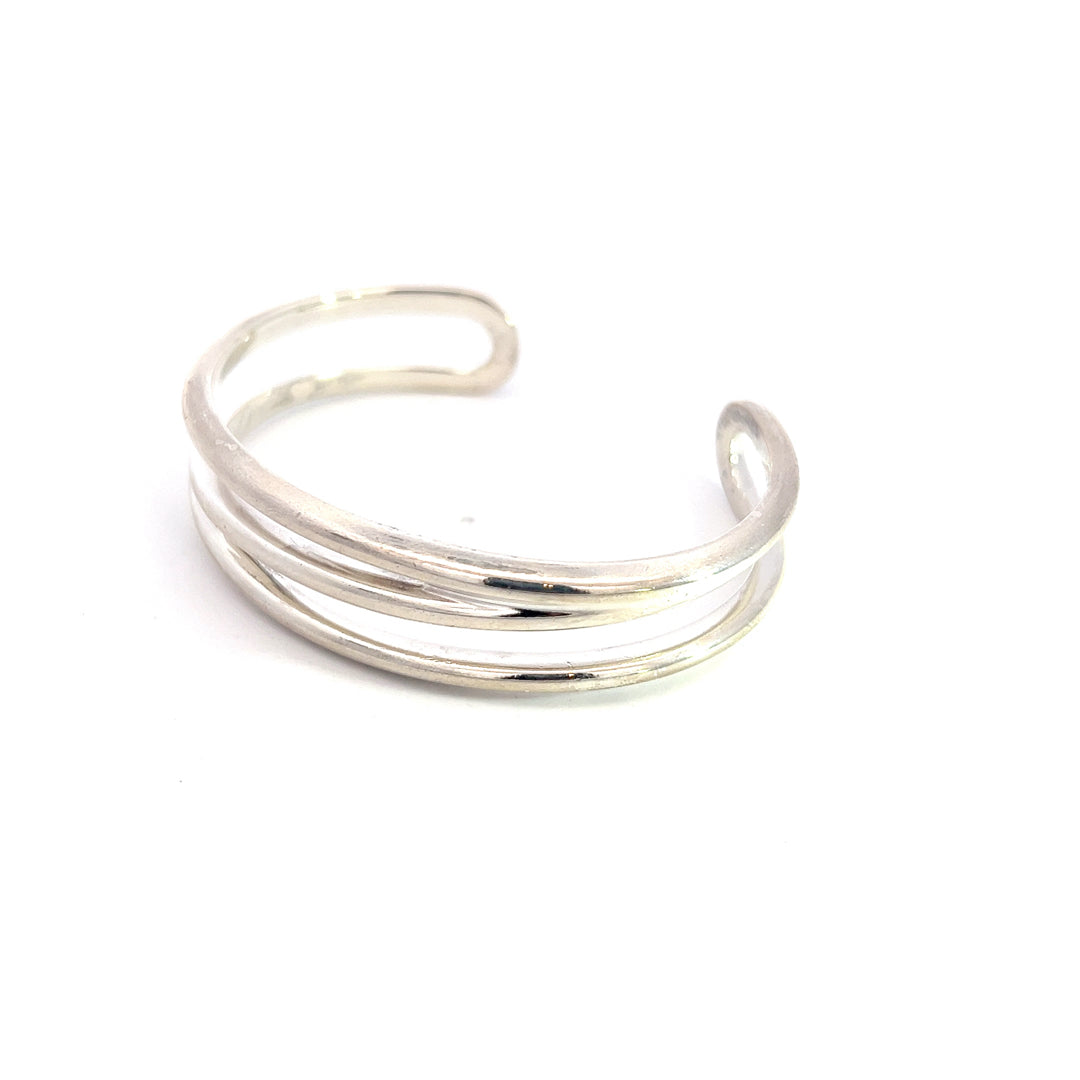 Tiffany & Co Estate Silver Coil Cuff Bracelet 6" 14.5 mm Height TIF660