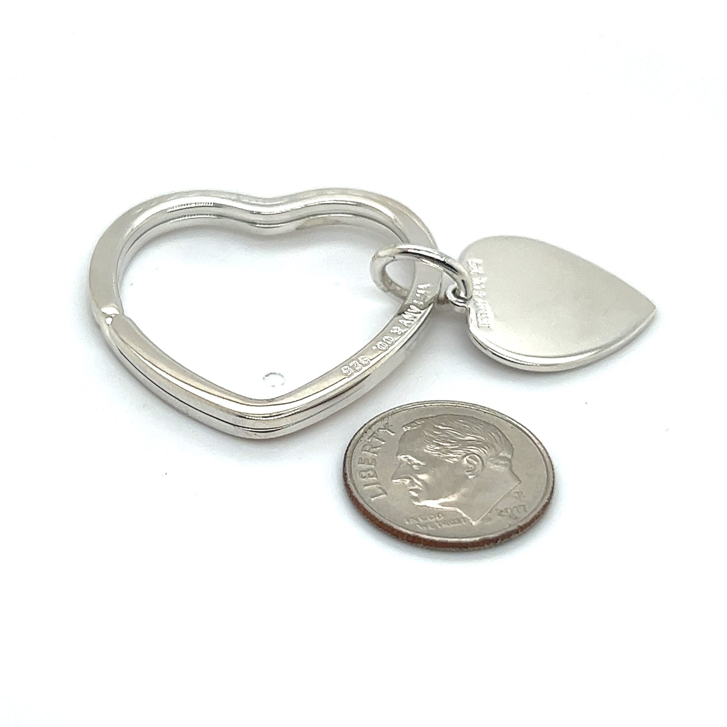 Tiffany & Co Estate Heart Keychain Silver TIF420