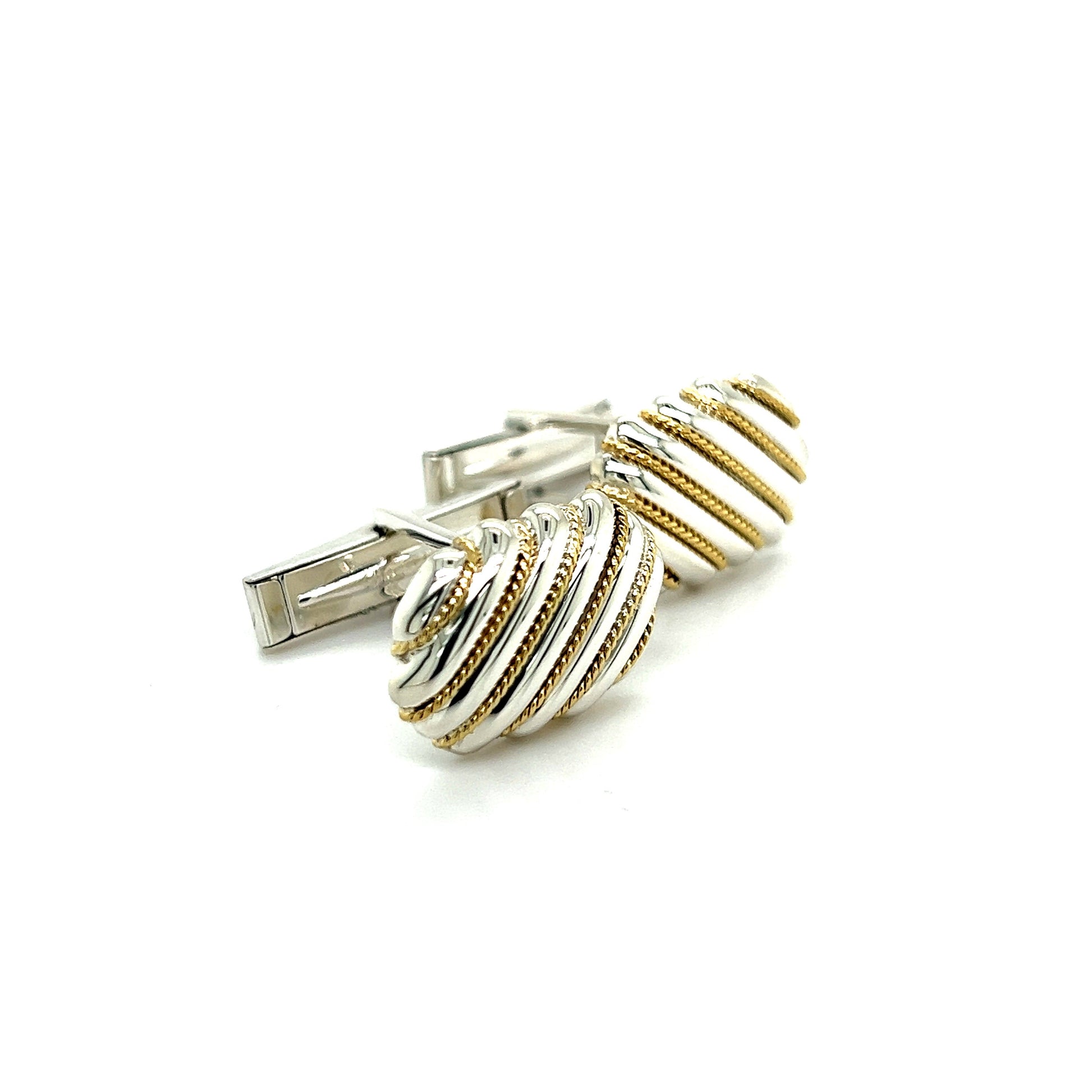 Tiffany & Co Estate Cufflinks 18k Y Gold + Sterling Silver TIF735