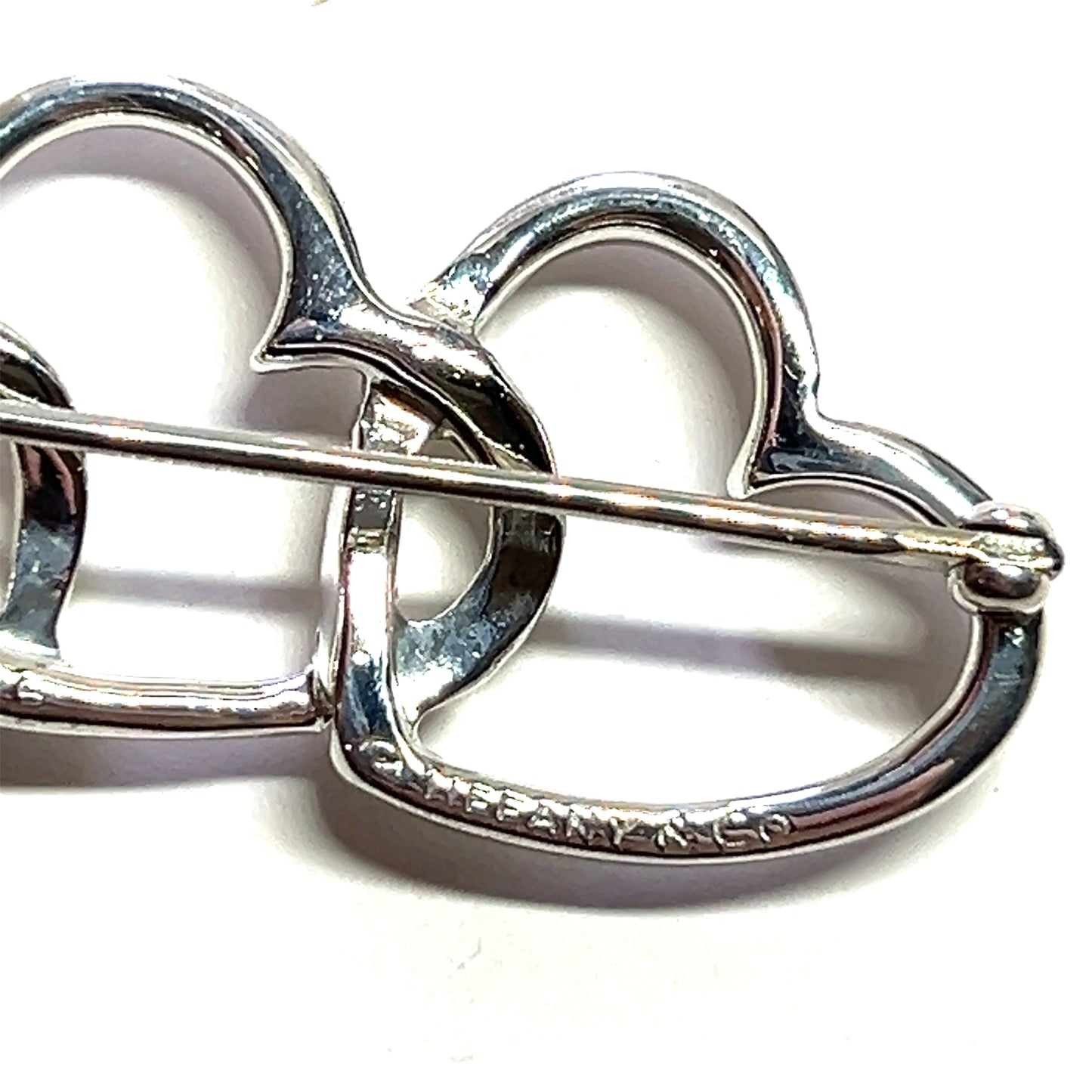 Tiffany & Co Estate Triple Heart Brooch Sterling Silver TIF547 - Certified Fine Jewelry