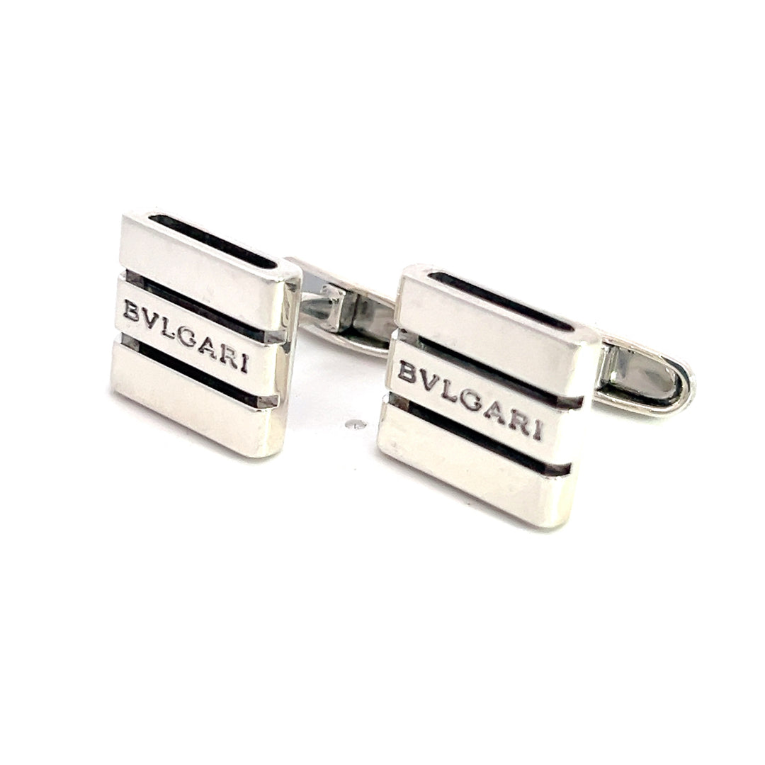 Bvlgari Estate Cufflinks Sterling Silver B15