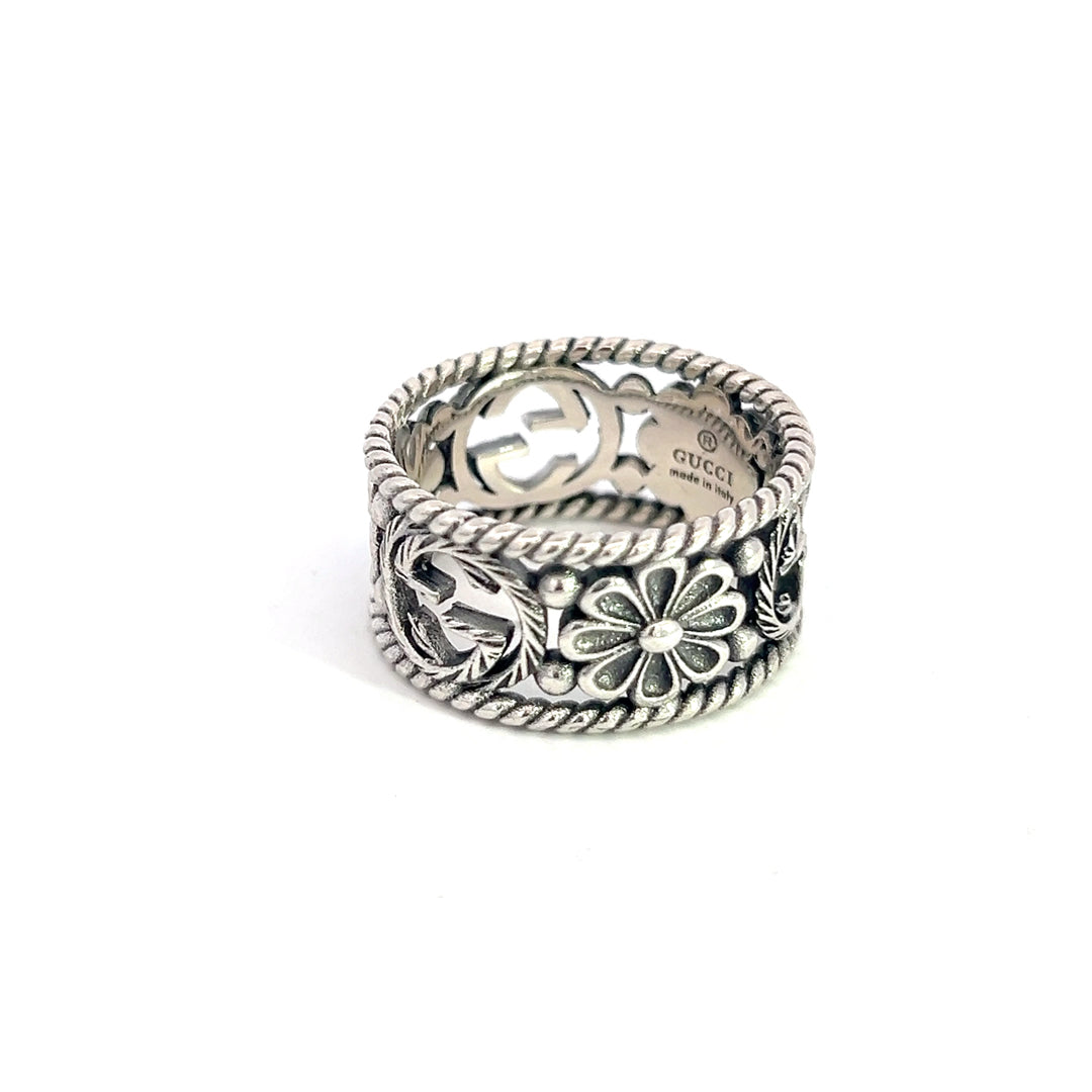 Gucci Estate Ring Size 10 Sterling Silver 11.5 mm G25