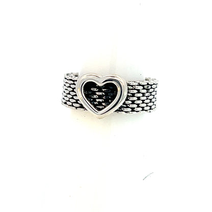 Tiffany & Co Estate Somerset Heart Ring 5.5 Silver 6.30 mm TIF608 - Certified Fine Jewelry