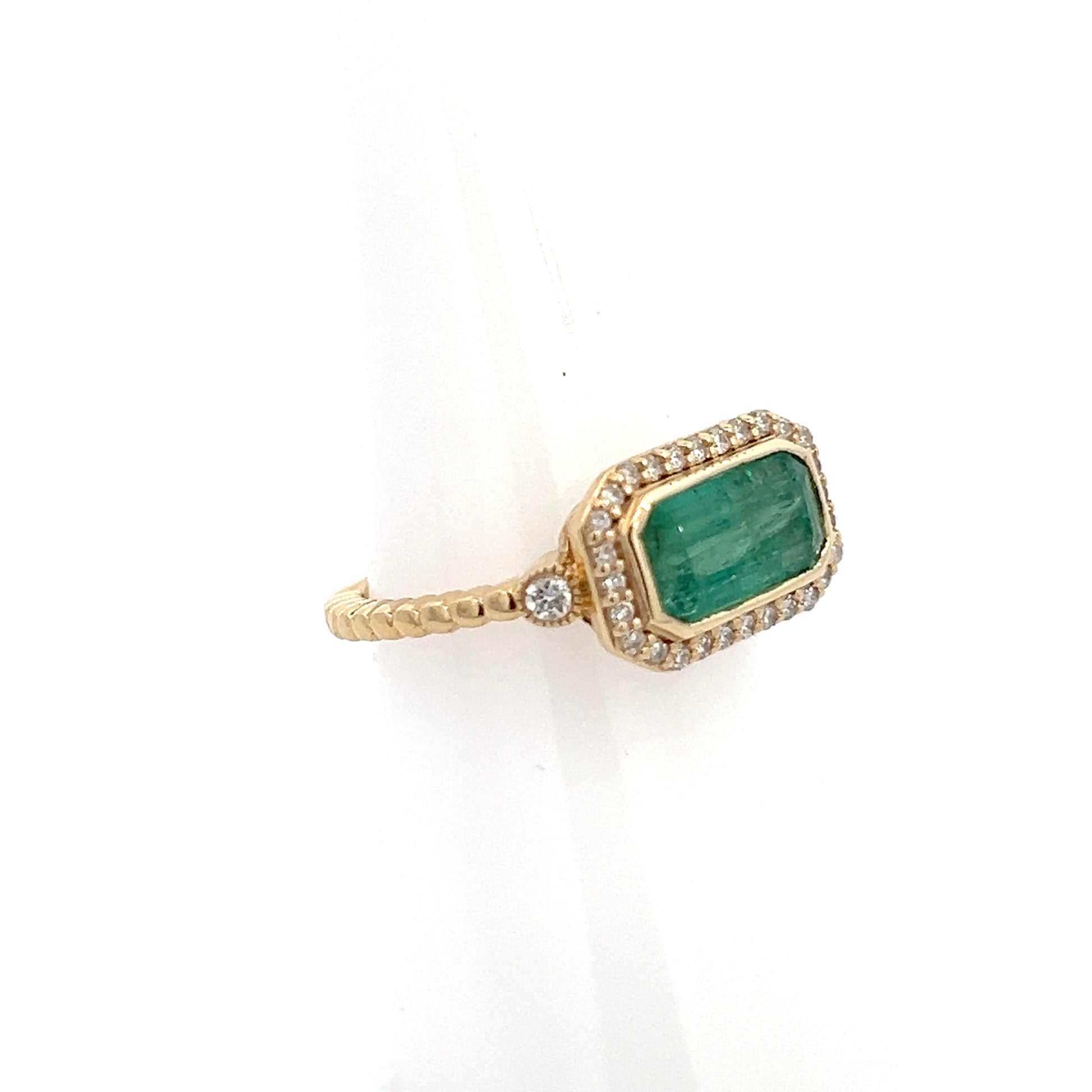 Natural Emerald and Diamond Ring 6.5 14k Y Gold 2.32 TCW Certified $4,950 310644 - Certified Fine Jewelry