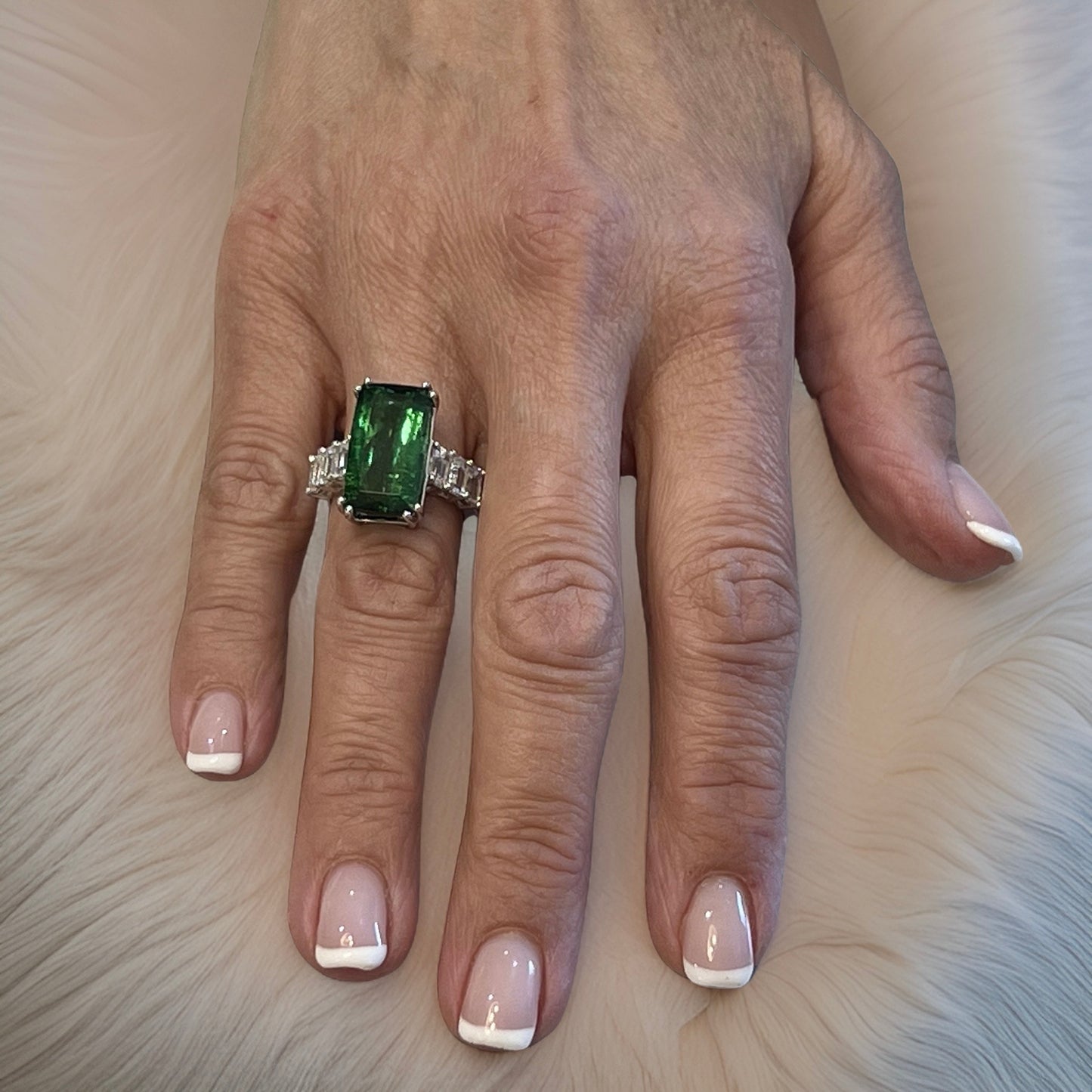 Natural Tourmaline Sapphire Ring 7 14k WG 12.17 TCW Certified $9,750 311033