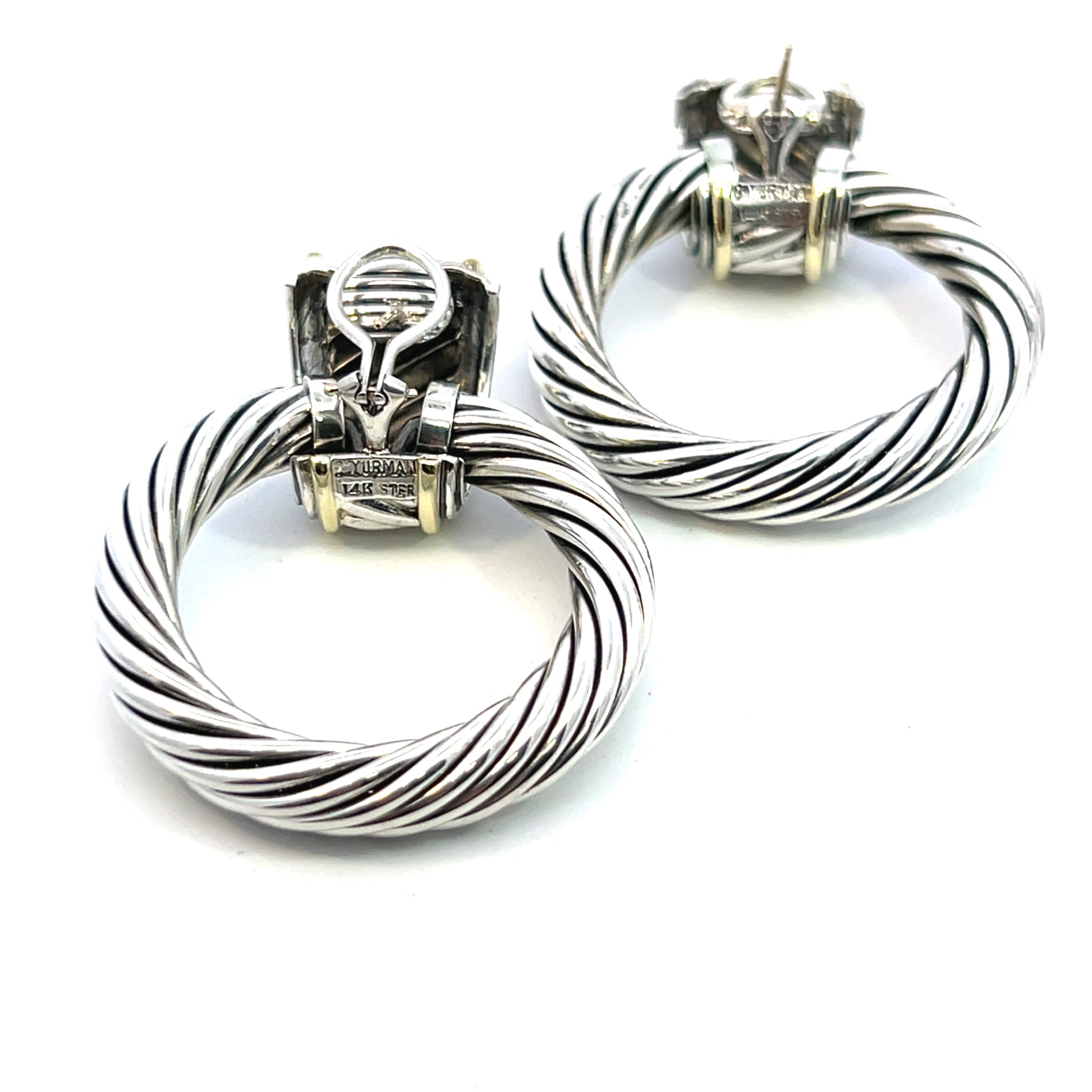 David Yurman Authentic Estate Door Knocker Earrings 14k Silver DY512