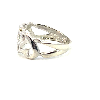 Tiffany & Co Estate Triple Heart Ring 4 Sterling Silver TIF641