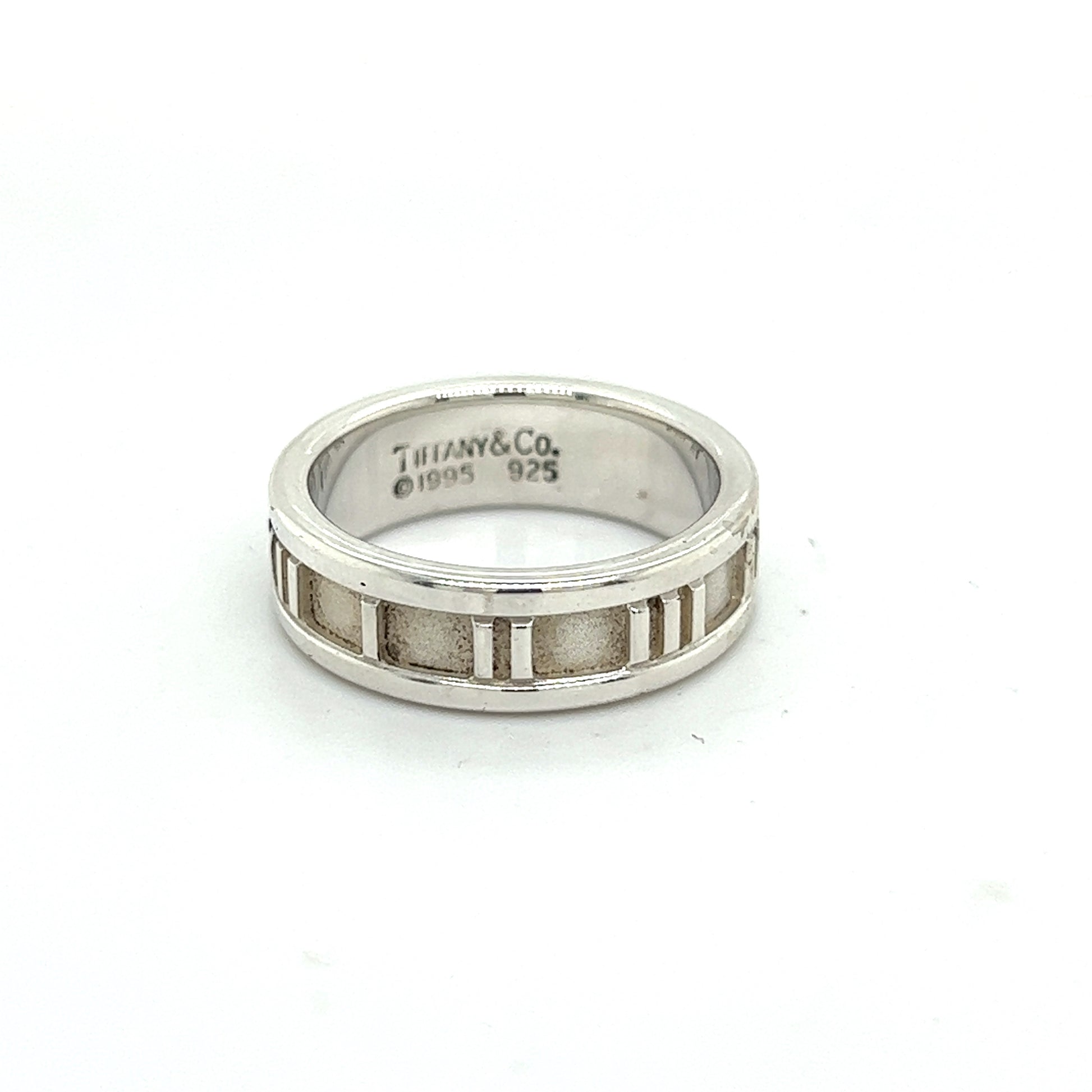 Tiffany & Co Authentic Estate Atlas Ring Size 6.5 Silver 6 mm TIF379