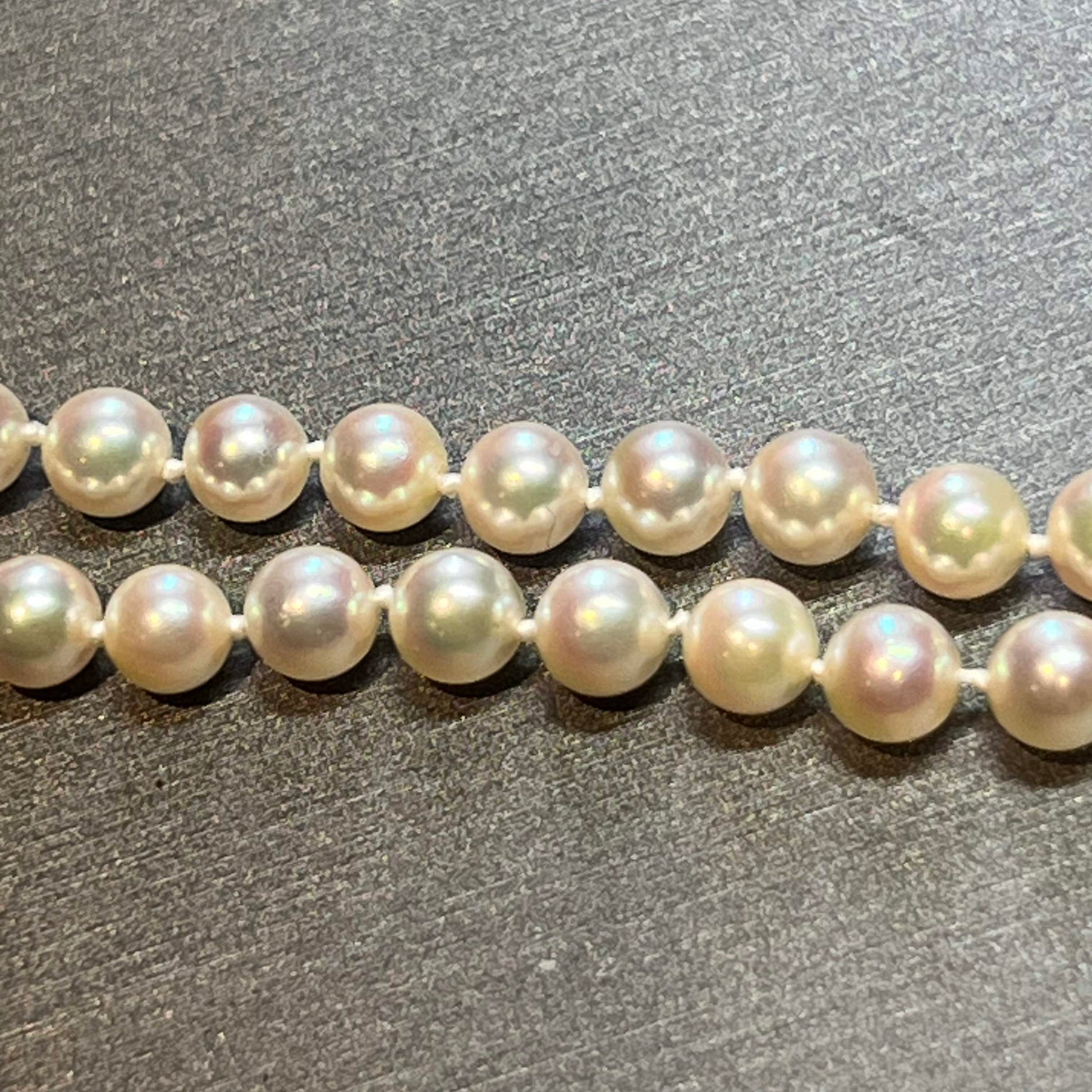 Mikimoto Estate Akoya Pearl Bracelet 7.5" Silver 5-5.5 mm M358 - Certified Fine Jewelry