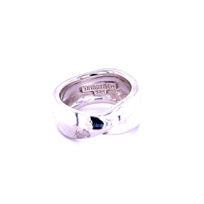 Tiffany & Co Estate Leaf Band Size 6.5 Silver 10 mm TIF501 - Certified Fine Jewelry