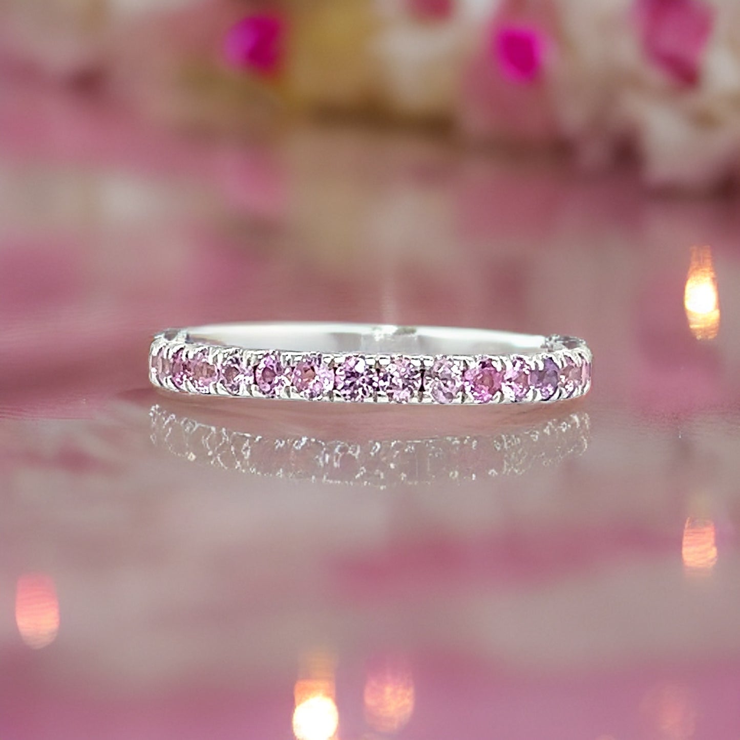 Natural Pink Sapphire Ring 6.5 14k W Gold 0.66 TCW Certified $1,190 217001 - Certified Fine Jewelry