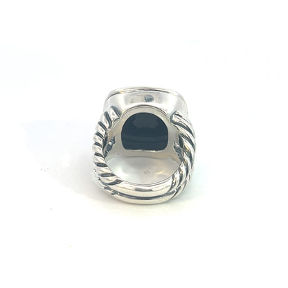 David Yurman Authentic Estate Black Onyx Albion Ring 6 Silver 14 mm DY485