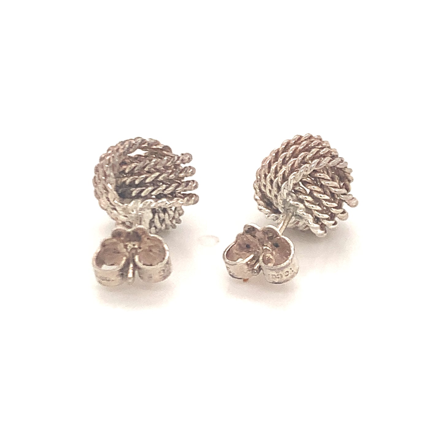 Tiffany & Co Estate Love Knot Earrings Sterling Silver TIF532