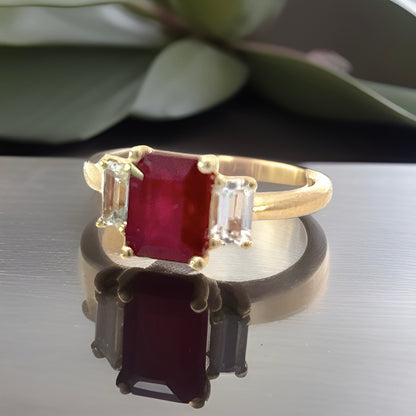 Natural Ruby Sapphire Ring 6.5 14k Y Gold 2.51 TCW Certified $3,950 310636
