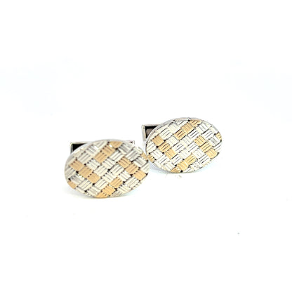 Tiffany & Co Estate Cufflinks 14k Gold Sterling Silver TIF621 - Certified Fine Jewelry