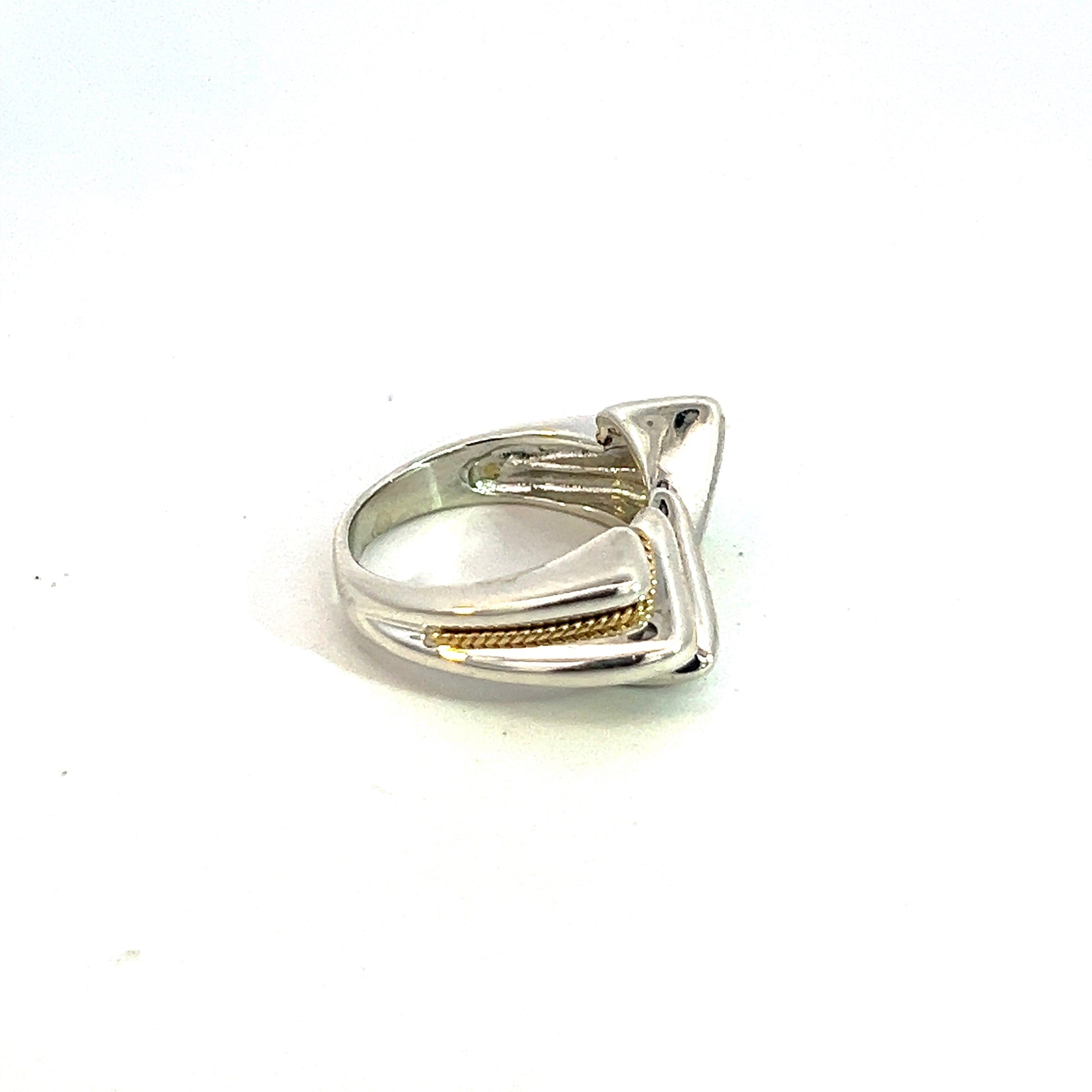 Tiffany & Co Estate Ring Size 4.5 Sterling Silver 18k Gold TIF695