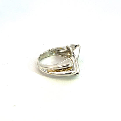 Tiffany & Co Estate Ring Size 4.5 Sterling Silver 18k Gold TIF695