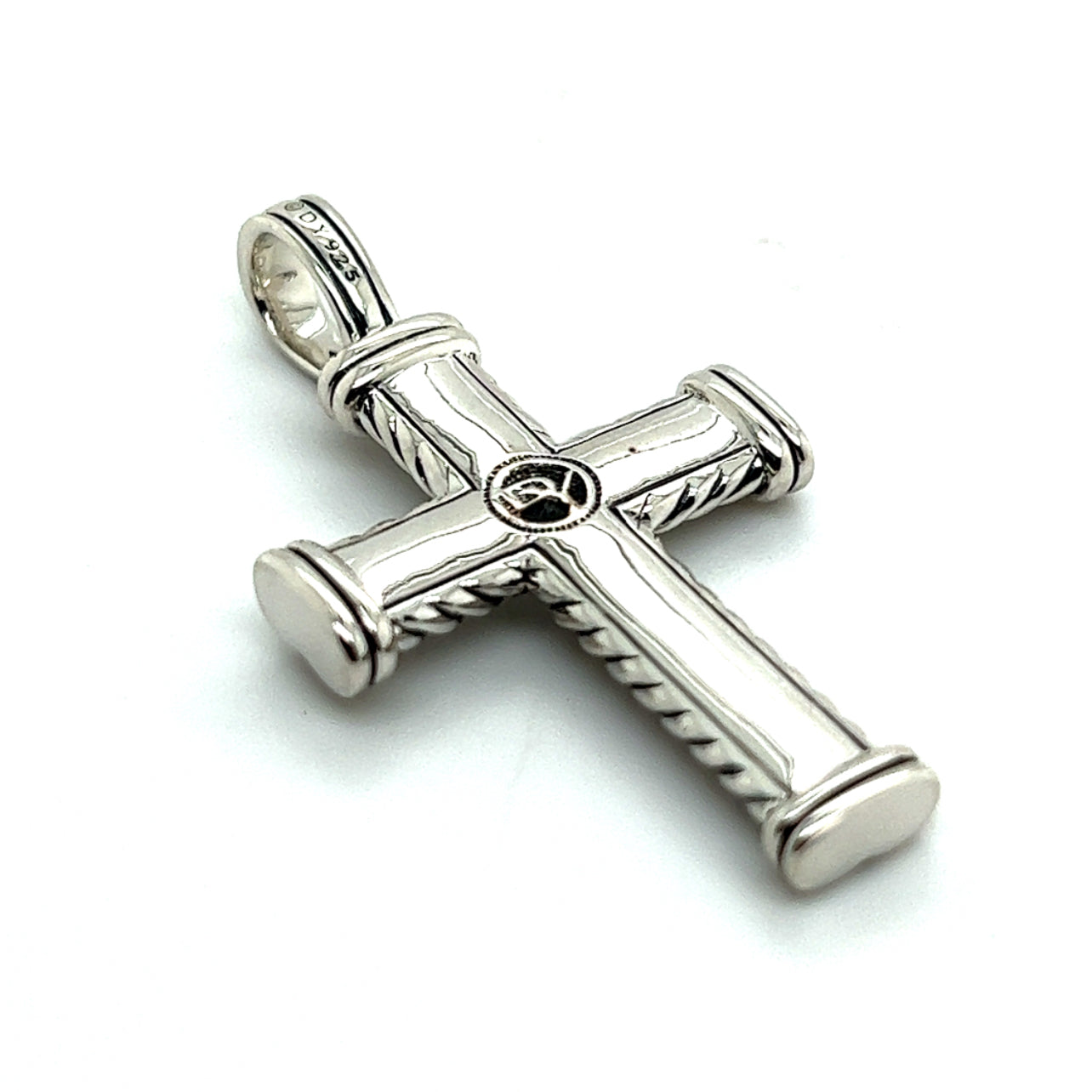 David Yurman Authentic Estate Chevron Silver Cross Pendant DY488