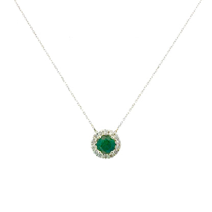 Natural Emerald Diamond Necklace 17" 14k Gold 2.07 TCW Certified $3,950 508580