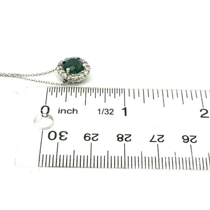 Natural Emerald Diamond Necklace 17" 14k Gold 2.07 TCW Certified $3,950 508580