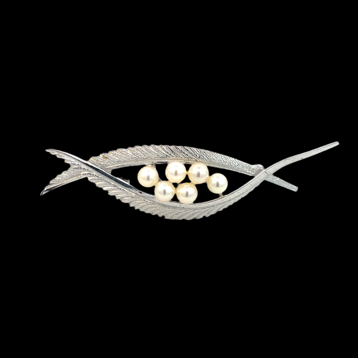 Mikimoto Estate Akoya Pearl Brooch Pin Sterling Silver 5 mm M409