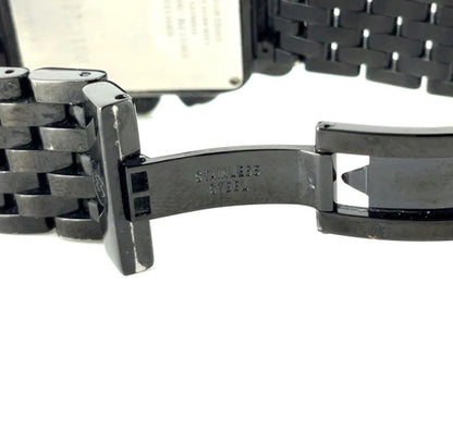 MICHELE Deco Noir Black Diamond Chronograph Stainless Steel Watch MIC2