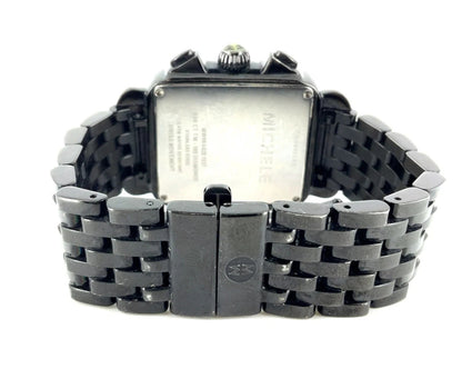 MICHELE Deco Noir Black Diamond Chronograph Stainless Steel Watch MIC2