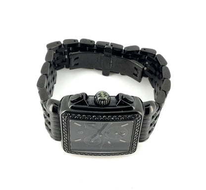 MICHELE Deco Noir Black Diamond Chronograph Stainless Steel Watch MIC2