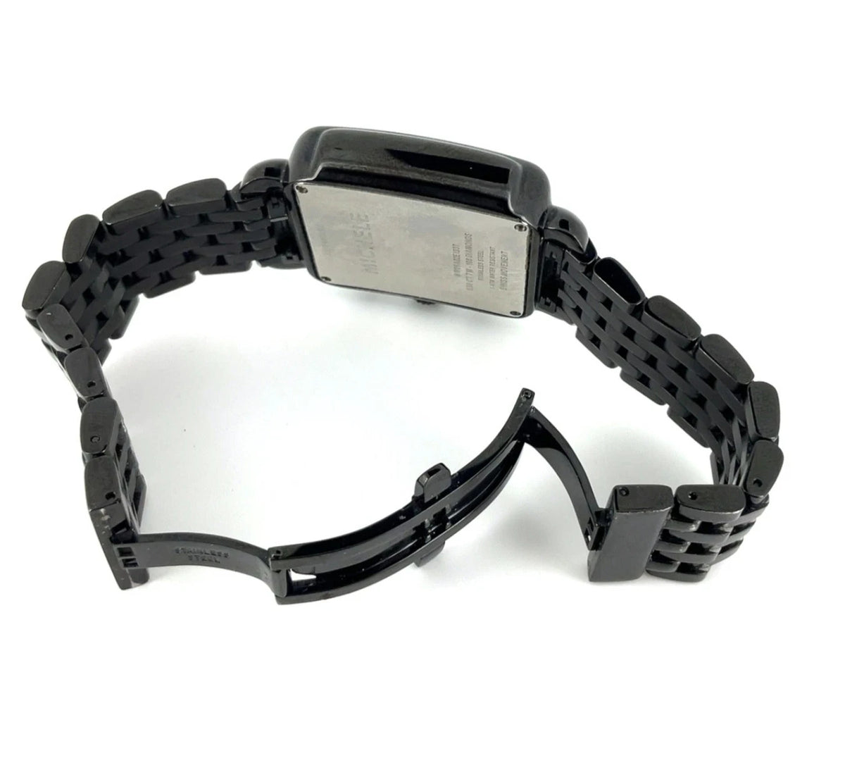 MICHELE Deco Noir Black Diamond Chronograph Stainless Steel Watch MIC2