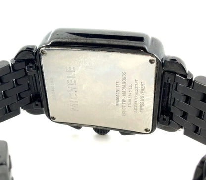MICHELE Deco Noir Black Diamond Chronograph Stainless Steel Watch MIC2