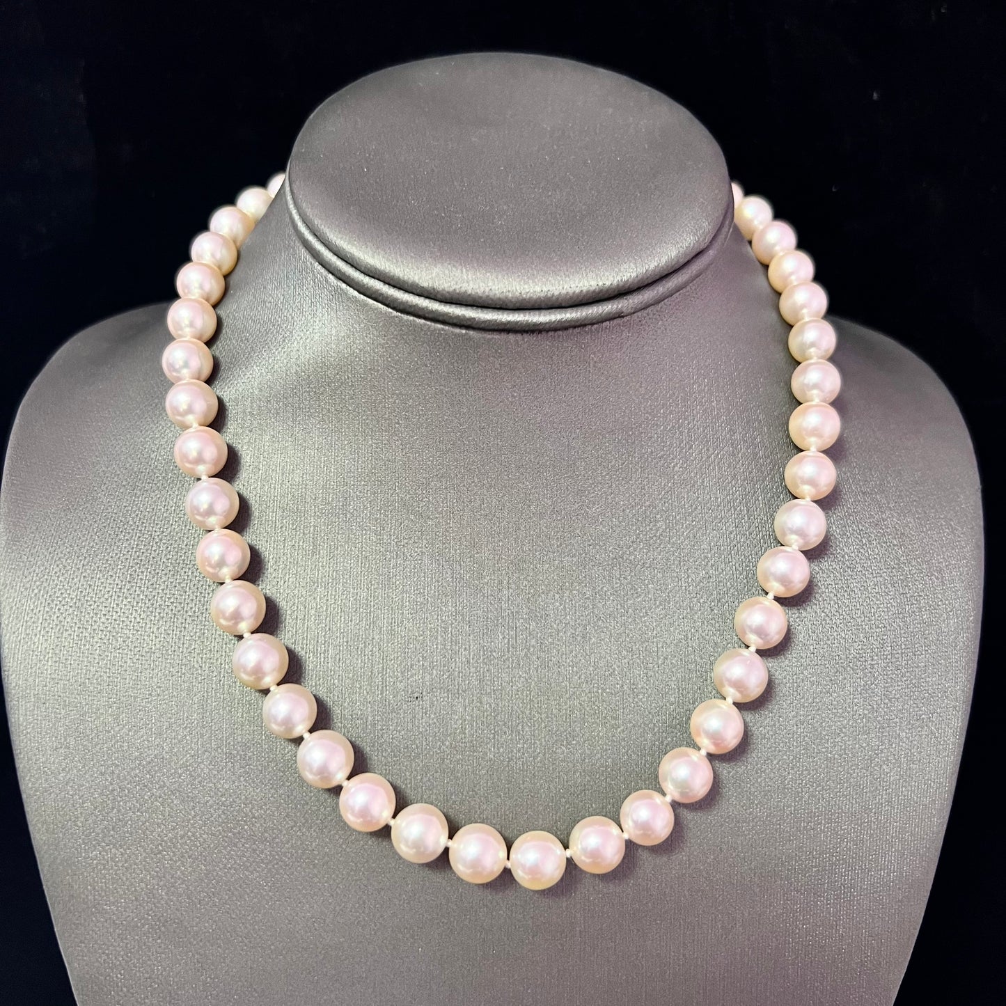 Tiffany & Co Estate Akoya Pearl Necklace 17" 18k Gold 9 mm Certified $24,975 401394