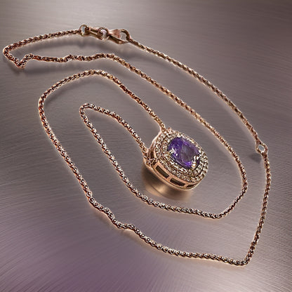Natural Sapphire Diamond Pendant 18" 14k WG 3.84 TCW Certified $6,950 310562 - Certified Fine Jewelry