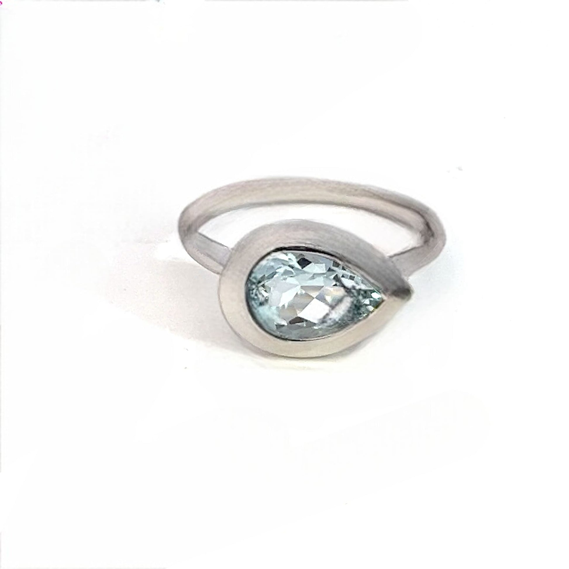 Natural Solitaire Aquamarine Ring Size 6.5 14k W Gold 1.60 Cts Certified $3,950 310625