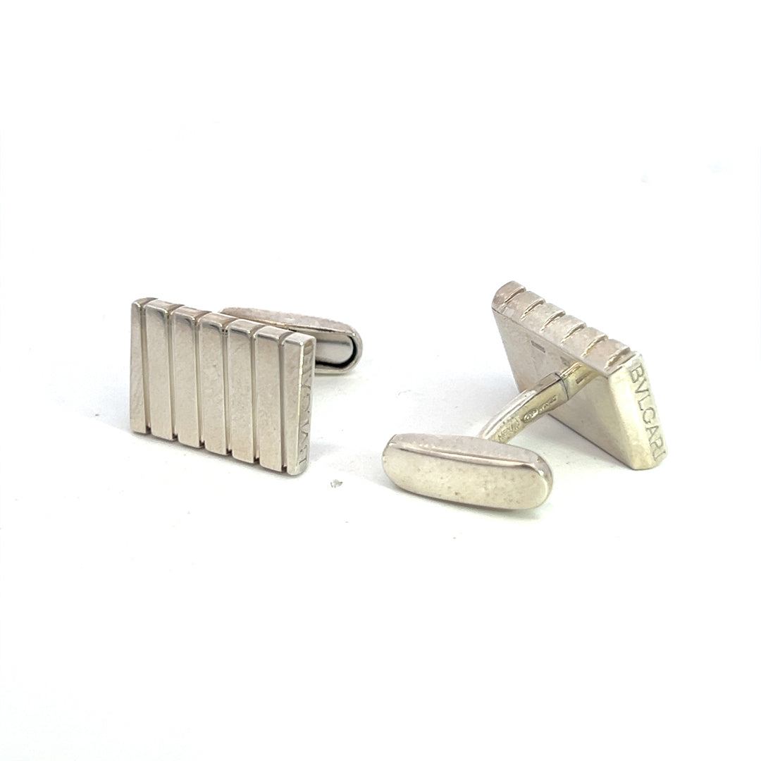 Bvlgari Estate Cufflinks Sterling Silver B16