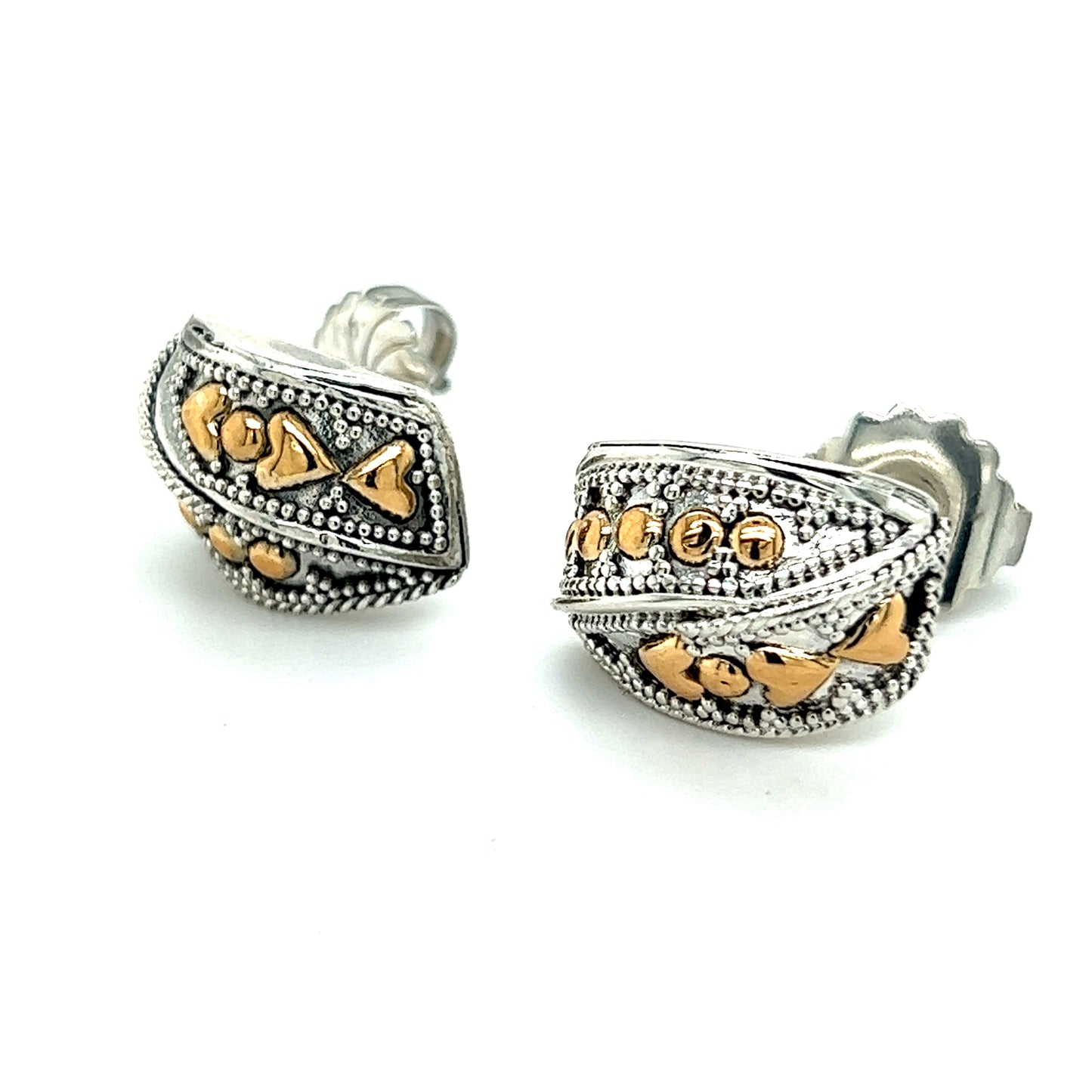 John Hardy Authentic Estate Stud Earrings 18k G Sterling Silver JH41