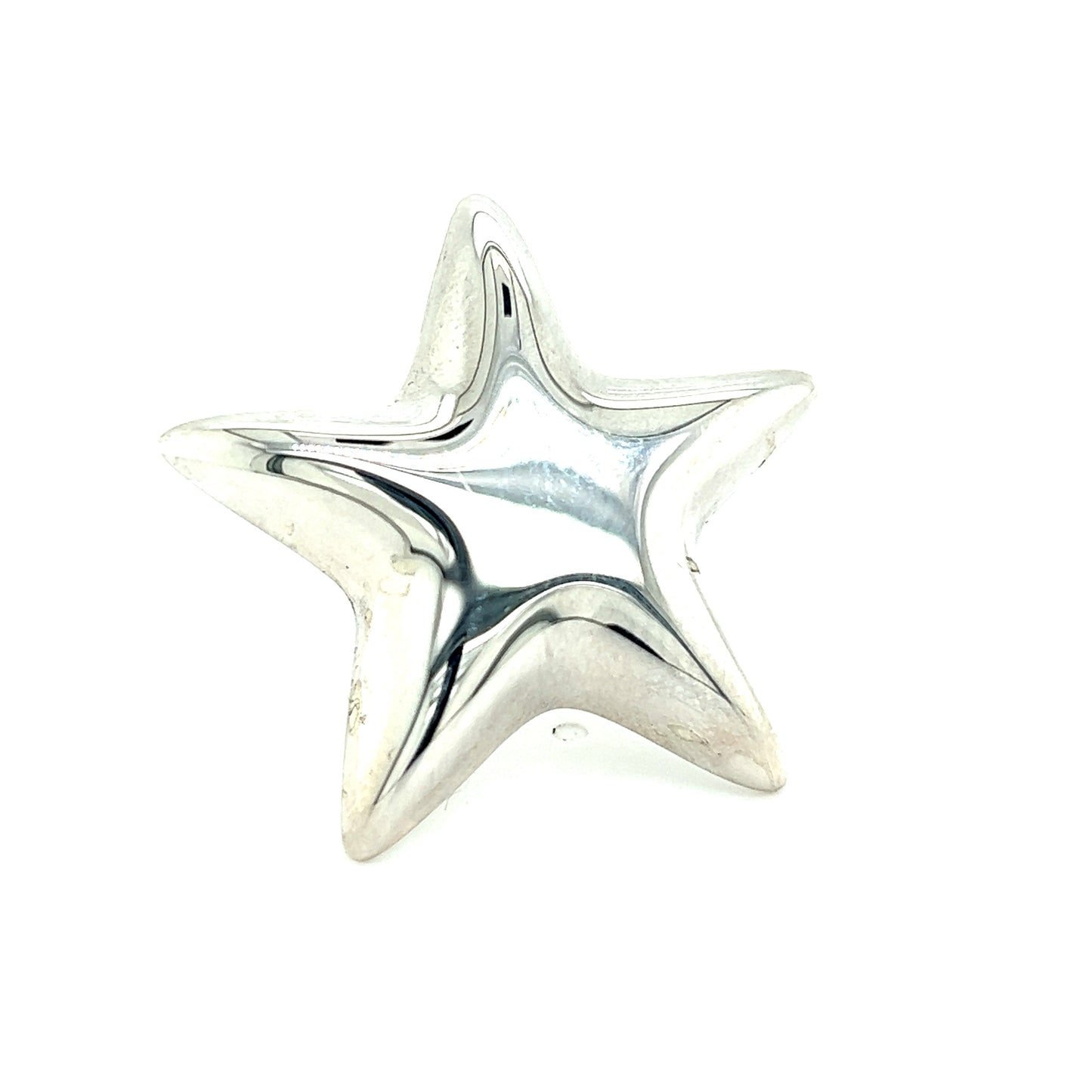 Tiffany & Co Estate Puffed Star Brooch Silver TIF549