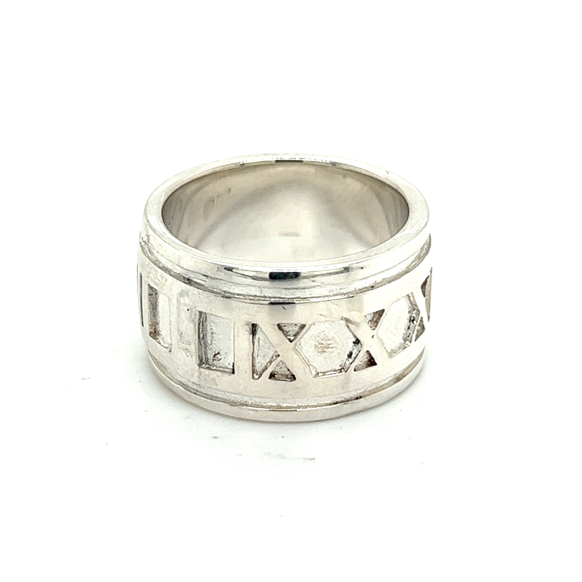 Tiffany & Co Authentic Estate Atlas Ring Size 5 Silver 11 mm TIF382 - Certified Fine Jewelry