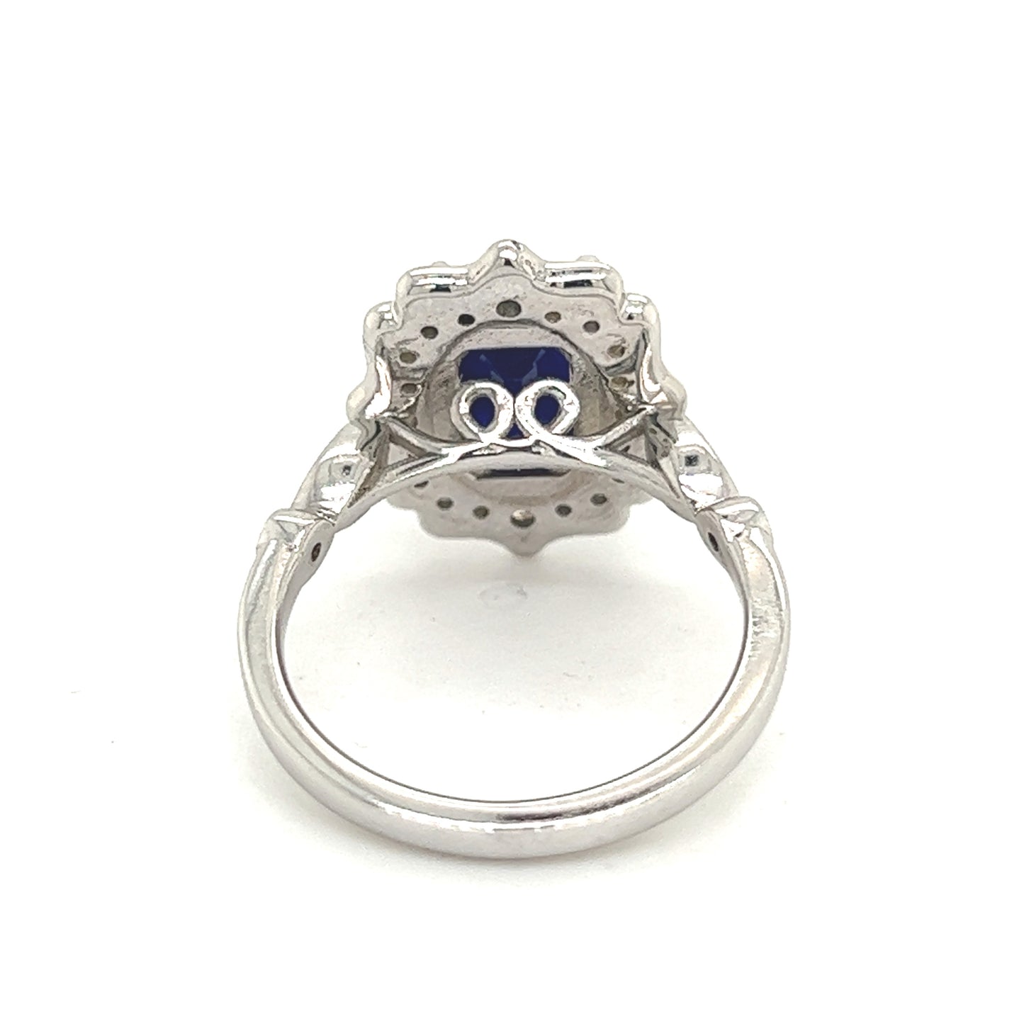 Natural Sapphire Diamond Ring 6.5 14k White Gold 3.51 TCW Certified $2,950 300214