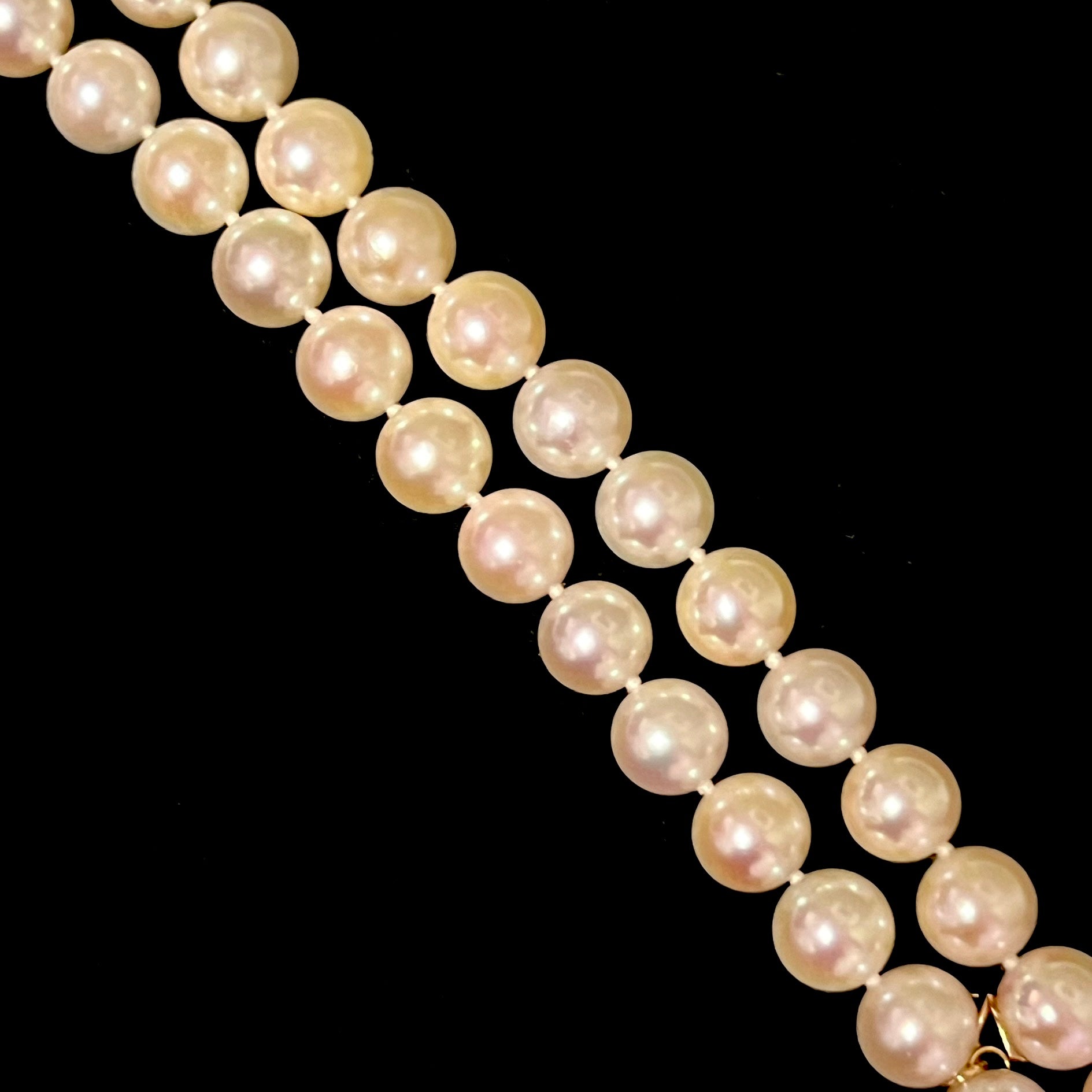 Mikimoto Estate Akoya Pearl Necklace 17" 18k Y Gold 8 mm Certified $11,450 311934 - Certified Fine Jewelry