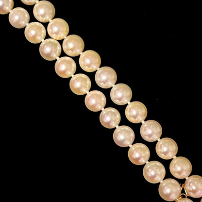 Mikimoto Estate Akoya Pearl Necklace 17" 18k Y Gold 8 mm Certified $11,450 311934 - Certified Fine Jewelry