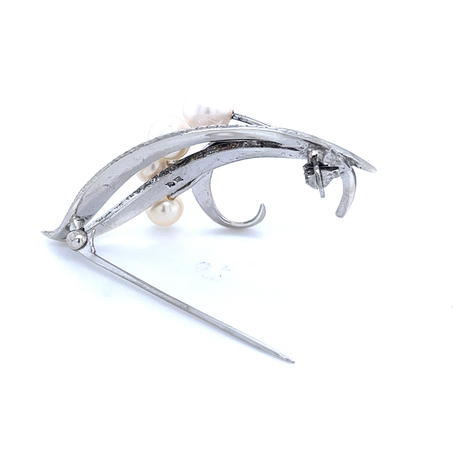 Mikimoto Estate Akoya Pearl Brooch Silver 7 mm M331 - Certified Fine Jewelry